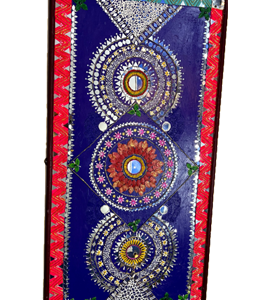 purple floral wall art piece