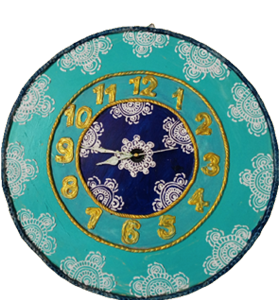 Quirky Teal Blue Wall clock