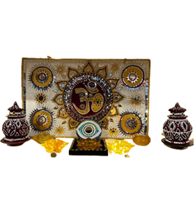 Maroon Gold Om Art Piece