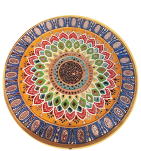 Multicolor Floral Mirror Art Piece